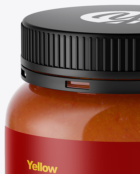 Chilli Sauce Jar Mockup (High-Angle Shot)