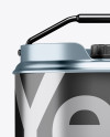 Matte Metallic Oil Tin Can Mockup - Front View