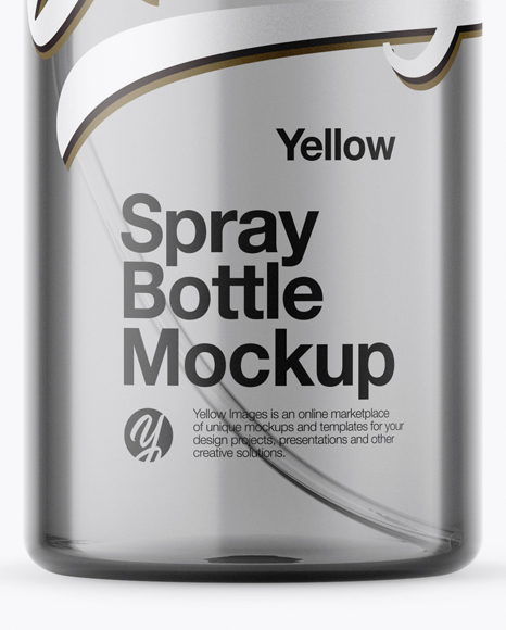 Dark Spray Bottle with Transparent Сap Mockup