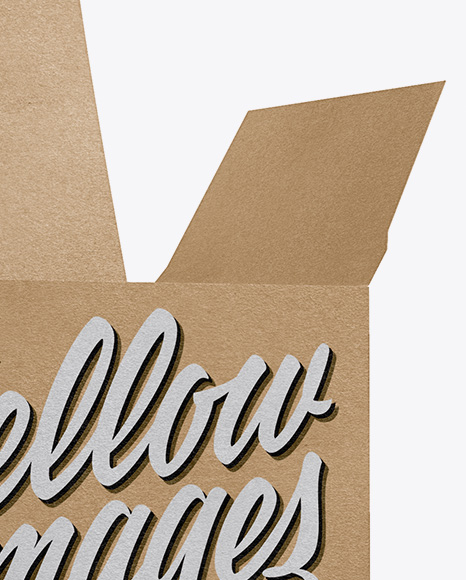 Opened Kraft Box Mockup - Side View (High-Angle Shot)