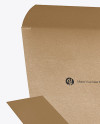 Opened Kraft Box Mockup - Side View (High-Angle Shot)