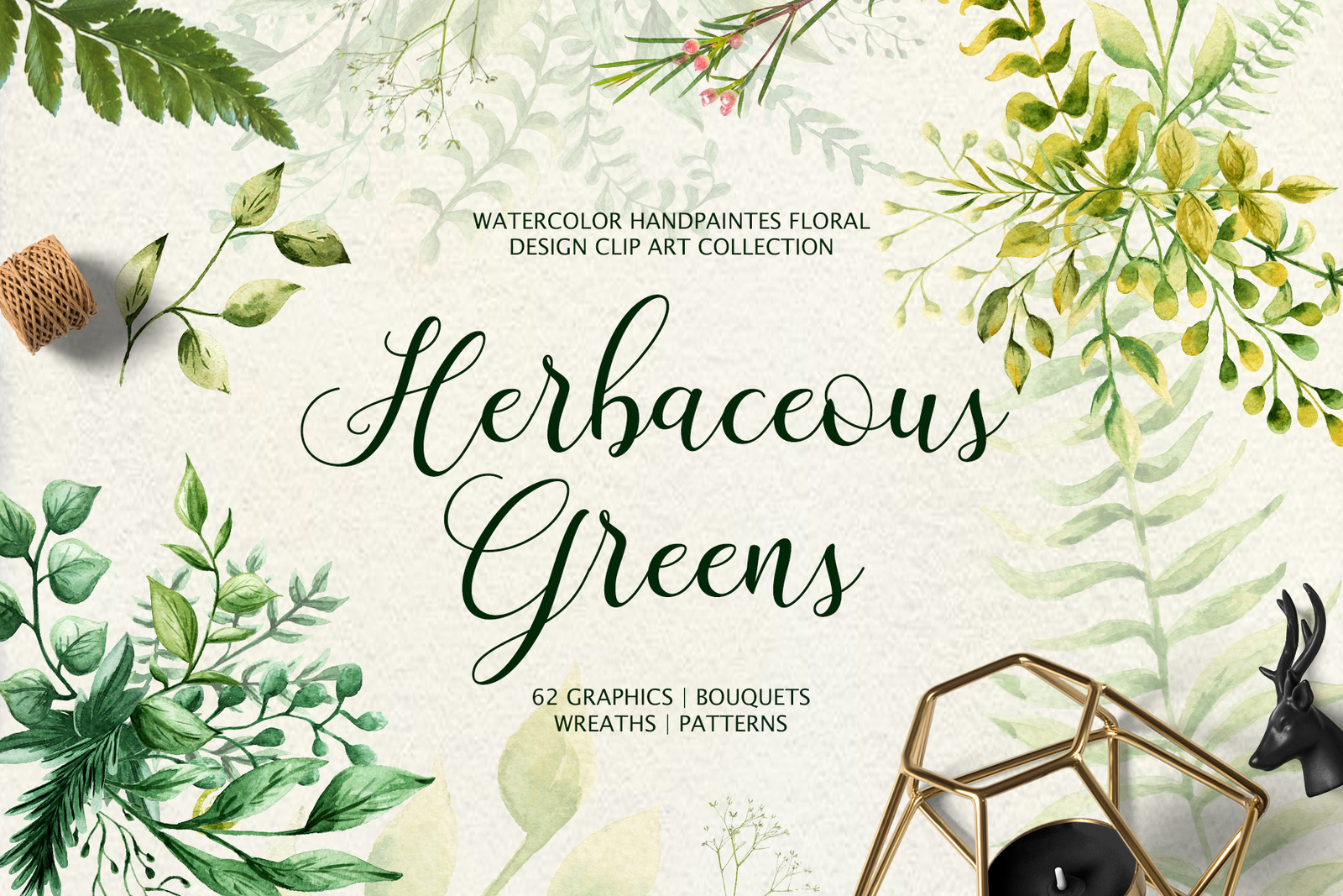 Herbaceous Greens-watercolor set Herbaceous Greens-watercolor set