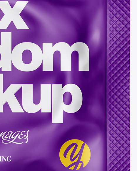 Matte Square Condom Packaging Mockup