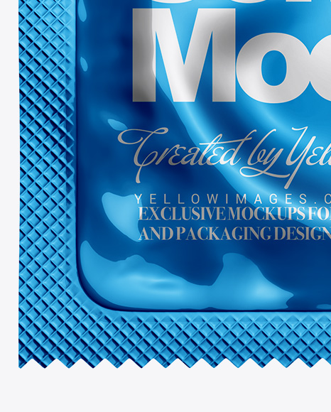 Metallic Square Condom Packaging Mockup