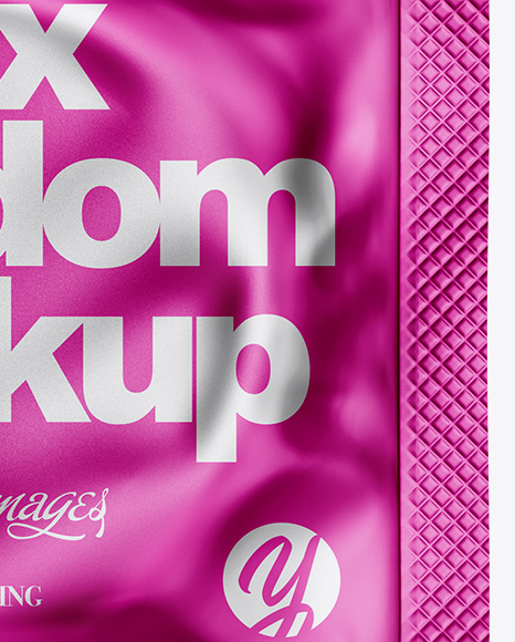 Matte Metallic Square Condom Packaging Mockup