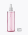 Opened Clear Spray Bottle with Pink Liquid Mockup