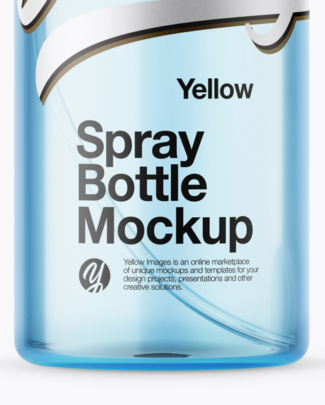 Opened Blue Spray Bottle Mockup