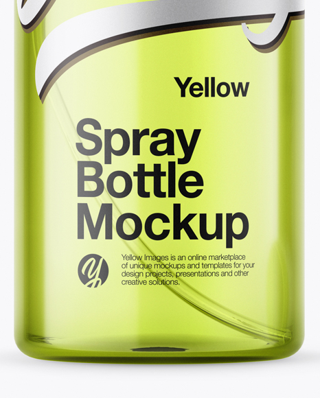 Opened Olive Spray Bottle Mockup