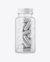 Clear Plastic Bottle With Pills Mockup