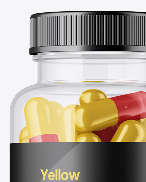 Clear Plastic Bottle With Pills Mockup