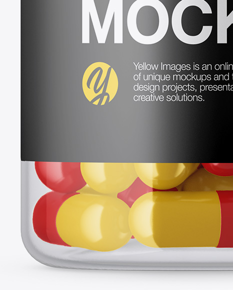 Clear Plastic Bottle With Pills Mockup