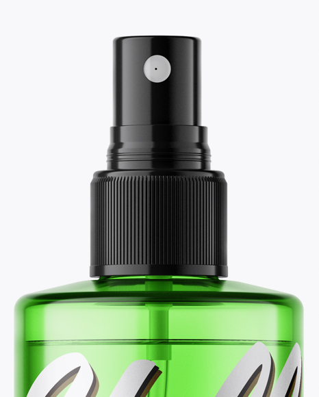 Opened Green Spray Bottle Mockup