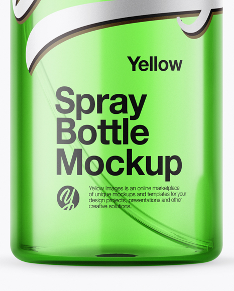 Opened Green Spray Bottle Mockup