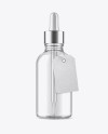 50ml Clear Glass Dropper Bottle W/ Kraft Label Mockup