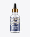 50ml Clear Glass Dropper Bottle W/ Kraft Label Mockup