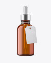 50ml Amder Glass Dropper Bottle W/ Kraft Label Mockup