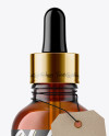 50ml Amder Glass Dropper Bottle W/ Kraft Label Mockup