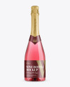 Pink Champagne Bottle HQ Mockup - Front View