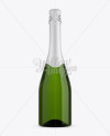 Green Glass Champagne Bottle Mockup - Front View