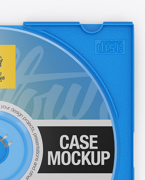 Opened Jewel Slim Case W/ Disc Mockup - Top View