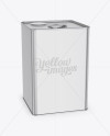 18L Tin Can Mockup - 25º Angle Front View - Free Download Images High