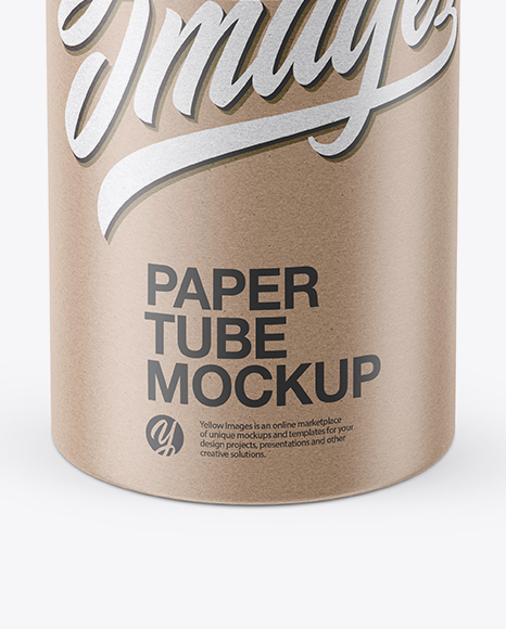 Kraft Tube Mockup - Front View (High-Angle Shot)