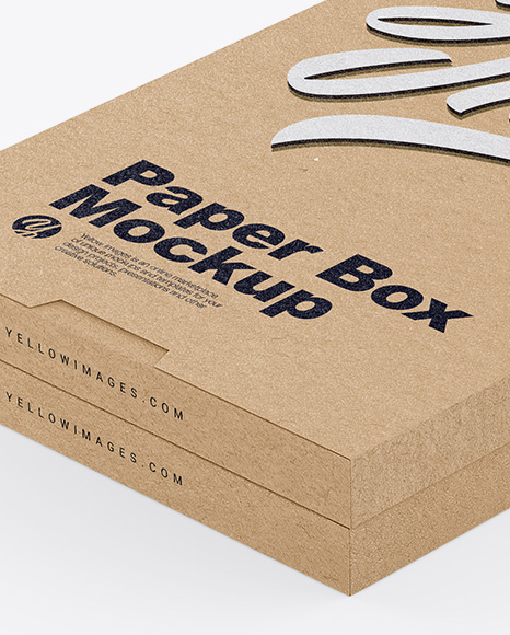 Two Kraft Boxes Mockup - Half Side View