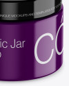 Glossy Cosmetic Jar Mockup (High-Angle Shot)