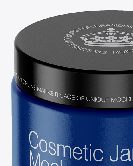 Matte Cosmetic Jar Mockup (High-Angle Shot)