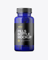 Blue Plastic Bottle With Pills Mockup