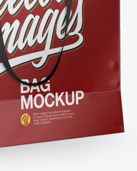 Glossy Bag Mockup - Half Side View