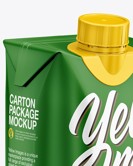 500ml Matte Carton Pack Mockup - Half Side View