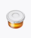 Clear Glass Honey Jar Mockup (High-Angle Shot)