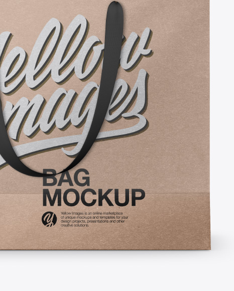 Kraft Bag Mockup - Front &amp; Top Views