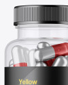 Clear Plastic Bottle With Metallic Pills Mockup