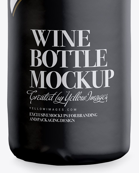 Wine Bottle in Glossy Paper Wrap W/ Label Mockup