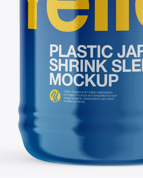 Plastic Jar in Shrink Sleeve Mockup - Front View