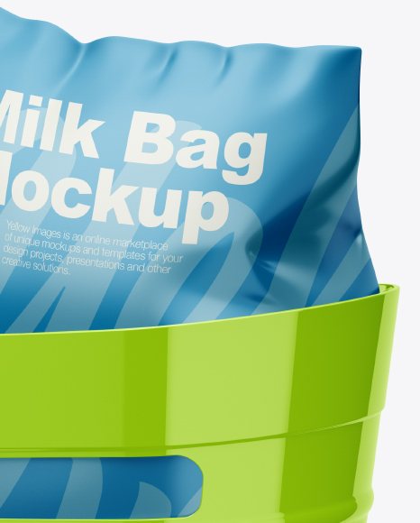 Milkholder W/ Milk Bag Mockup - Half Side View