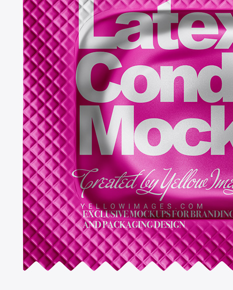 Matte Metallic Condom Packaging Mockup