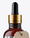 50ml Dark Amder Glass Dropper Bottle W/ Kraft Label Mockup