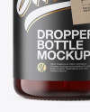 50ml Dark Amder Glass Dropper Bottle W/ Kraft Label Mockup