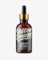 50ml Dark Amder Glass Dropper Bottle W/ Kraft Label Mockup