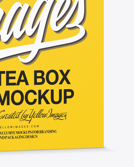 Tea Paper Box Mockup - Back Half Side View