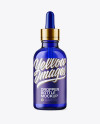 50ml Blue Glass Dropper Bottle W/ Kraft Label Mockup