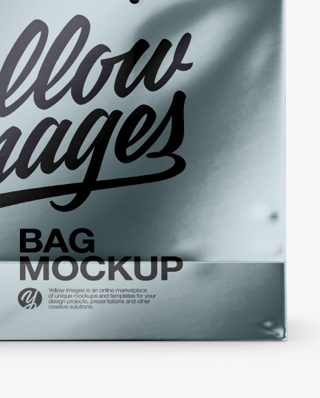 Metallic Bag with Raised Up Handles Mockup - Front & Top Views