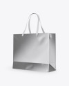 Metallic Bag with Raised Up Handles Mockup - Half Side View