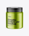 Metallic Protein Jar Mockup (High-Angle Shot)