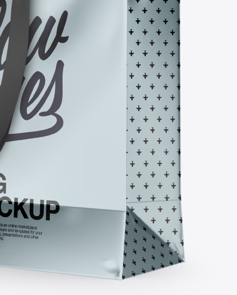 Metallic Bag Mockup - Half Side View