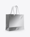 Metallic Bag with Rased Up Handles Mockup - Half Side View