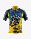 Men&#039;s Full-Zip Cycling Jersey Mockup - Front View